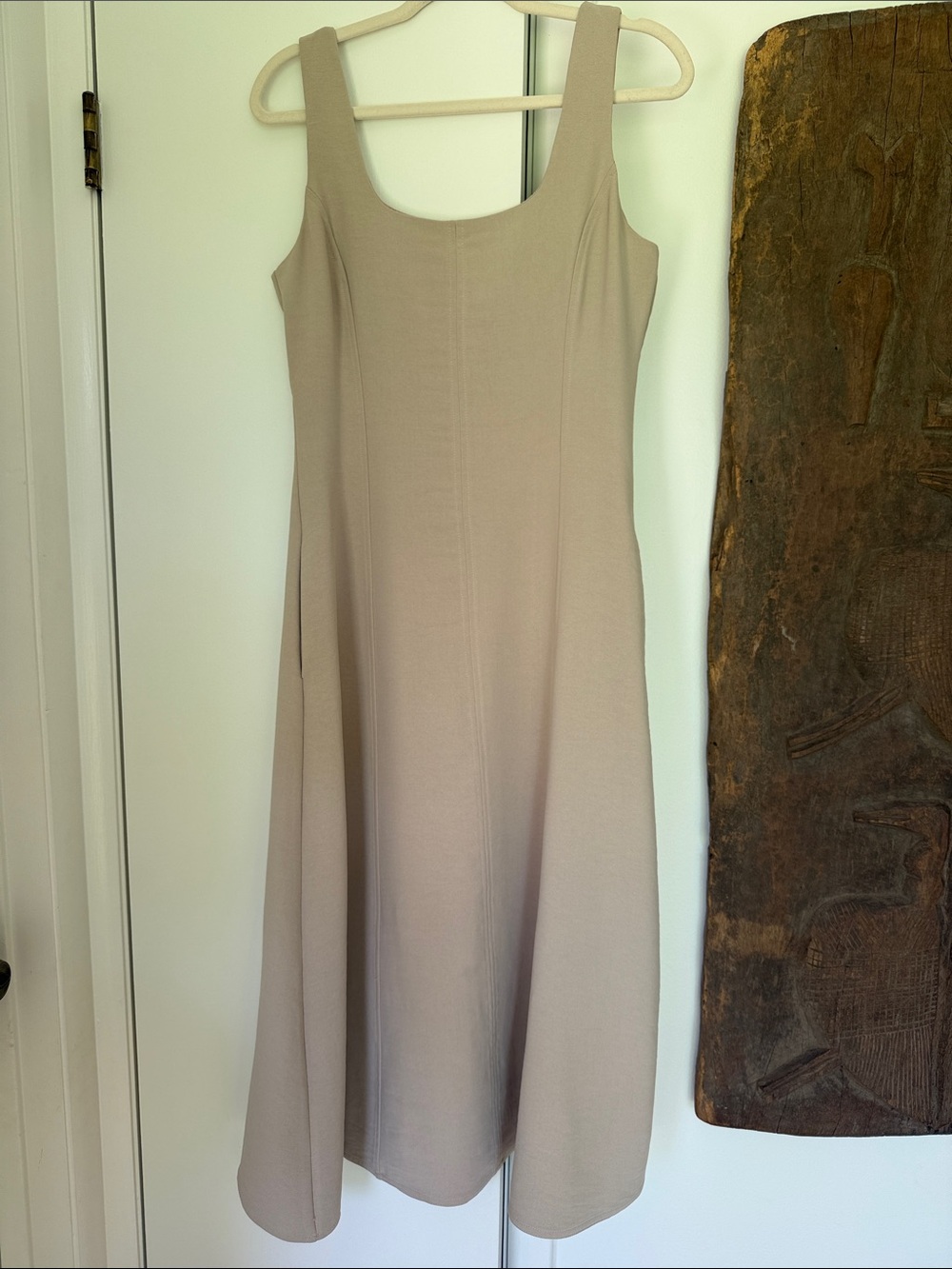 Joie Sleeveless Midi Dress in Taupe